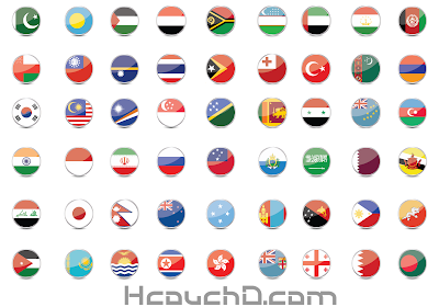 asian flags