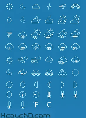 مجموعة من أيقونات حالة الطقس