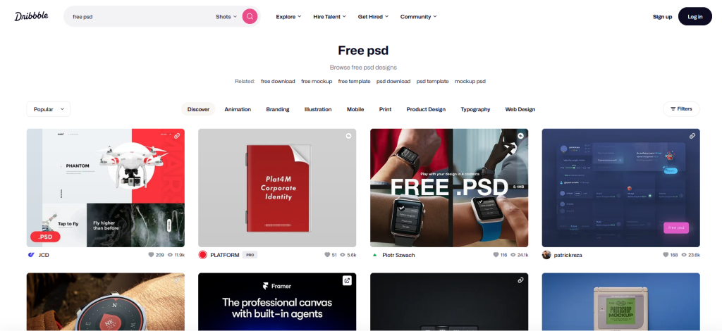 5. موقع dribbble