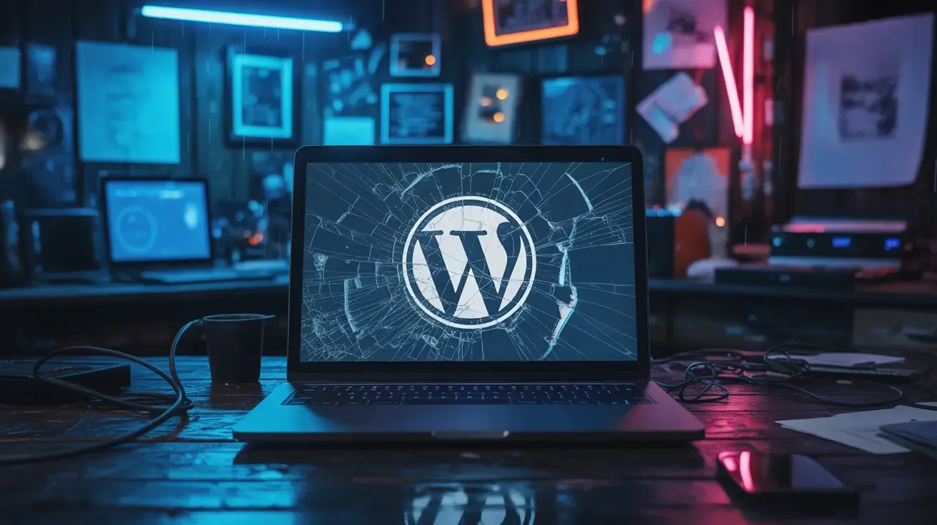 الرئيسية freepik the wordpress logo displayed on a cracked laptop s 74076