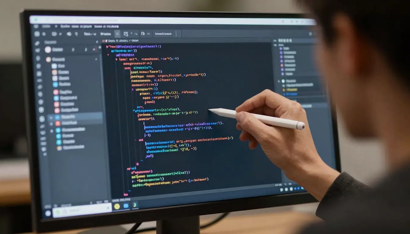Pencil tool interface with Code on Canvas feature