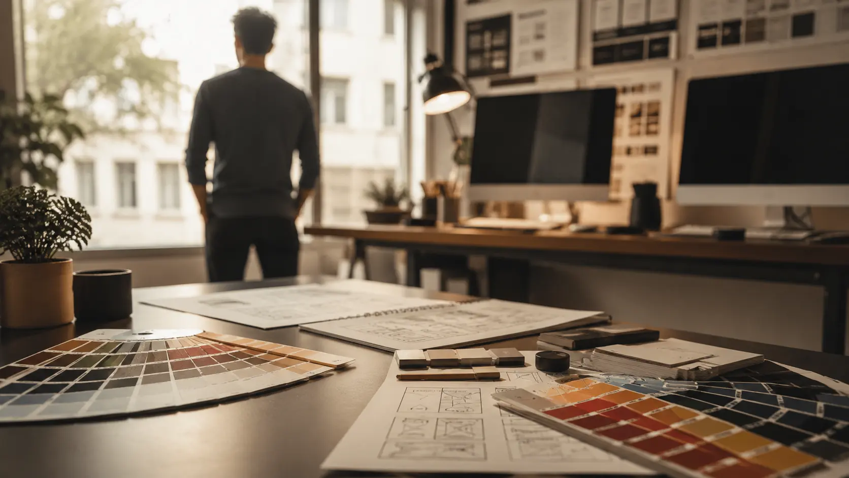 فريق يجتمع حول شاشة ويقترح تعديلات لا نهائية على التصميم